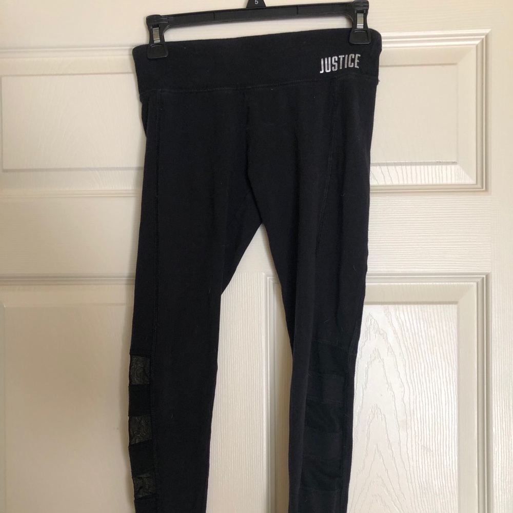 Justice black leggings, like new!